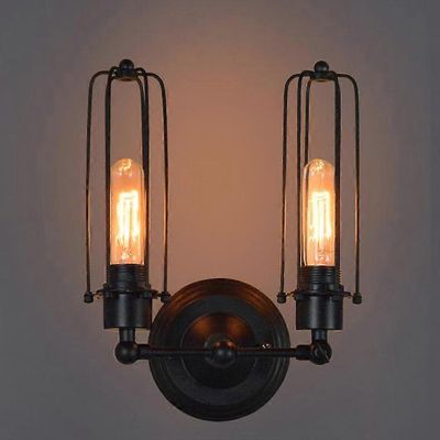 seinävalaisimet, seinävalaisin antiikki teollinen retro maalaismainen parvi seinävalaistus, musta