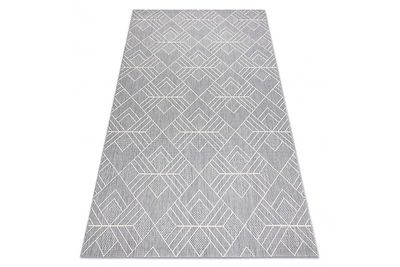 RugsX Tæppe SISAL FLAT 48731637 Squares diamanter, geometrisk grå / creme 200x290 cm