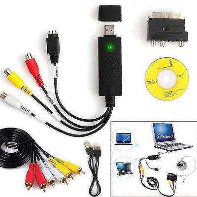 1set Usb2.0 Vhs Dvd Converter Au-dio Video Capture Device Kit Rca -kaapeli Windows 10 -järjestelmille