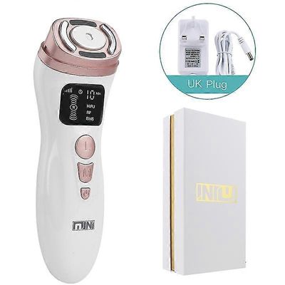 3 in 1 Mini Hifu -koneen ultraääni Rf Ems kasvojen kauneuslaite kasvojen kaulan nostaminen kiristävä ihon nuorentaminen ihonhoitotuote hk UK Plug