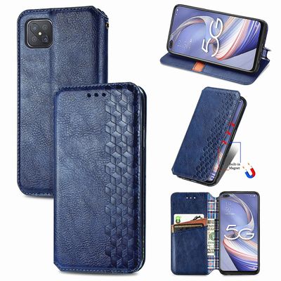 Gangxun Sag For Oppo Reno 4 Z 5g Flip Cover Tegnebog Flip Cover Tegnebog Magnetisk Beskyttende Handytasche sag Etui - Blå