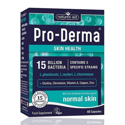 Natures Aid Naturstöd, Pro-Derma (15 miljarder bakterier), 60 kapslar