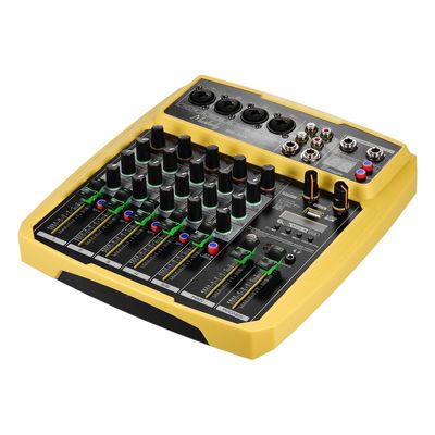 Allbestlife Muslady B6-mx Bærbar 6-kanals lydkort mixer lydmixer gul us plug