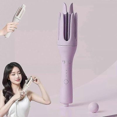 Seemee-hiusten kiharrin, palovammoja estävät Seemee-hiukset, automaattinen kiharrin 4 lämpötilaa Violetti Amerikansk standard