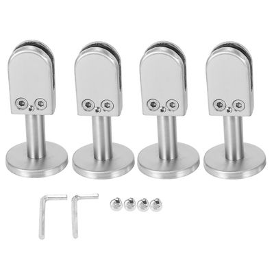 Viewleaf 4 stk glassklemmer 304 glassbrakett justerbart glass 8mm glass hylle klemmeholder glasspaneler med