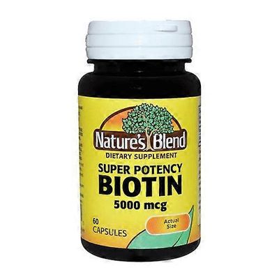 Nature's Blend Luonnon sekoitus biotiini, 5000 mcg, 60 korkkia