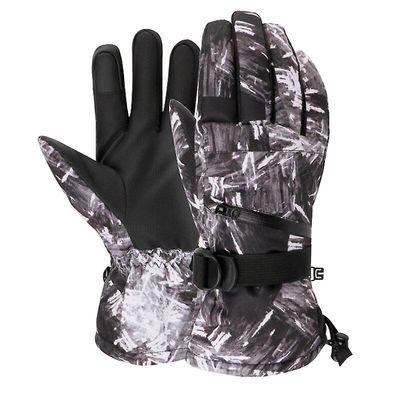 Ski handsker Ultralet vandtæt touch screen varme handsker Snowboard handsker Motorcykel Ridning Sne vandtætte handsker Mænd Kvinder Sort hvid L