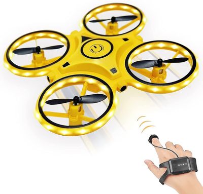 Mini Drone lapsille, eleohjaus drone, käsikäyttöiset droonit sensorinovoorin dronella lapsille, pieni Rc Quadcopter, 360 läppää, led-valolla