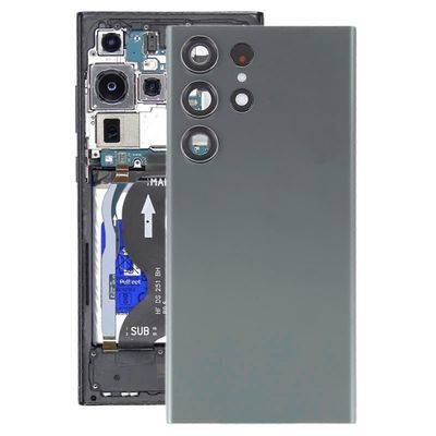 Lasiakun takakansi kameran linssinsuojuksella Samsung Galaxy S23 Ultra SM-S918:lle Vihreä