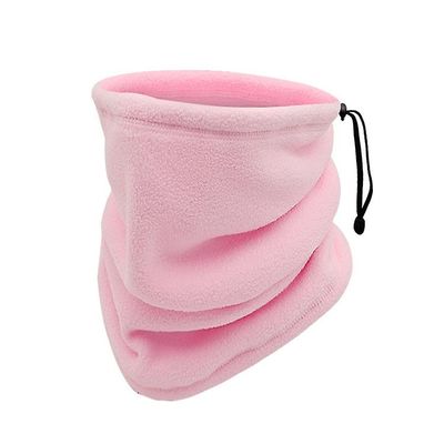 Vinter Træk Reb Shake Grain Velvet Hals Tørklæde Udendørs Cykling Varm Bib Tørklæde Maske Pink