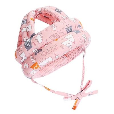 Lanou Baby Sikkerhedshjelm Hovedbeskyttelse Hat Småbørn Anti-fall pad Børn lærer at gå Crash Cap Justerbar beskyttende hovedbeklædning Pink