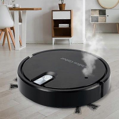 Robottipölynimuri 5-in-1 langaton pölynimuri led-ilmakehän valoilla kosteuttava pölynimuri Musta