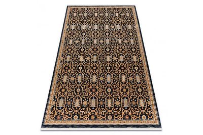 RugsX Tæppeuld KESHAN frynser, orientalsk klassiker 7680/53511 beige / navy 120x145 cm