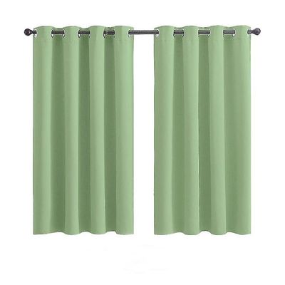 Eveltek Mørklægningsgardiner 2 paneler med grommets til soveværelset Lys grøn 66 * 72 CM