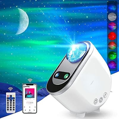 Nordlysstjerneprojektor, Aurora-projektorer Galaxy Star Projector 6 White Noise Starry Sky Moon Lamp