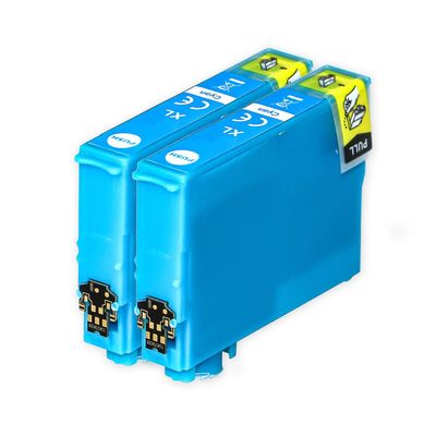 2 Cyan blækpatroner til at erstatte Epson T1812 (18XL-serien) Kompatibel / ikke-OEM fra Go Inks