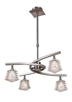Inspired Lighting Keops Teleskopisk loft vedhæng Semi Flush Cabriolet 4 Light G9, Satin Nikkel