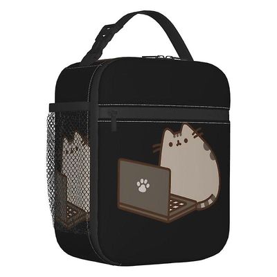 Lunch Boxes Pusheens Cat Rainbow Heart Termisk isolert lunsjpose Kvinner Catroon Kitten bærbar lunsjbeholder for arbeidsoppbevaring Matboks Matboks...