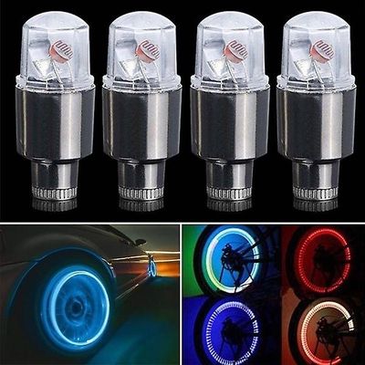4 Pack cykel bil motorcykel dæk dæk ventil cover blinkende LED Lys Rød