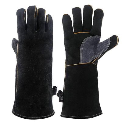 Äärimmäiset kuumuutta ja paloa kestävät käsineet nahka kevlar-ompeleilla takkaan, liesiin, uuniin, grilliin, hitsaukseen, bbq -z 16 Inch