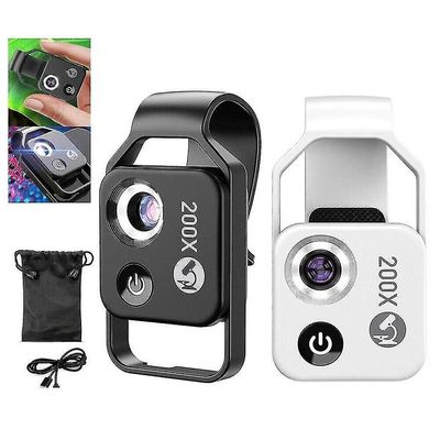 Nanozoom 200x förstoringszoom, nanozoom mobiltelefonlins 002 svart med cpl