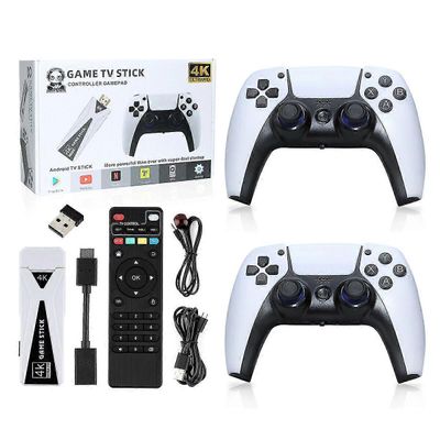 4K Game Stick videopelikonsolit 64g 10000 retro pelit +2x langattomat ohjaimet