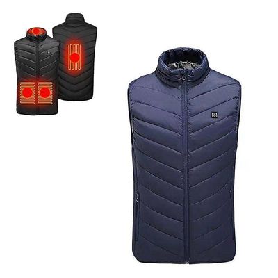 Lauwodun Electric Vest Fire Zoner Intelligent Opvarmning Mænd og kvinder Opvarmning Tøj Konstant Temperatur Full Body Undershirt - Blå M
