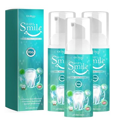 1-3stk Smart Smile Oral Mouthwash,Herbal Brightening Oral Repair Foam, Teeth Whitening Mouthwater, hjelper med frisk 3pcs