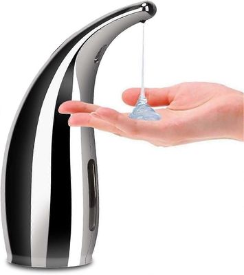 Automaattinen saippua-annostelija kylpyhuoneeseen, kosketusvapaa infrapunasaippua-annostelija, 300ml, hopea