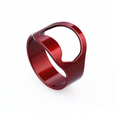 2pcs Multi-funktion rustfrit stål farverige ring form vinåbner øl oplukker diameter Rød