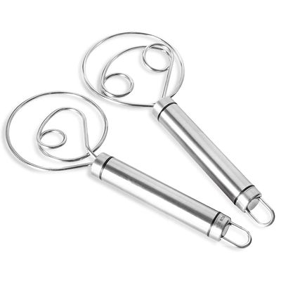 Dansk deig visp, 2 pack Premium rustfritt stål nederlandsk visp, stor hånd mikser håndverker blender for