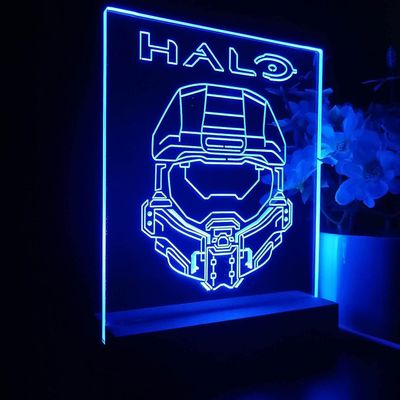 JUSCH Halos Master Chief Anime Night Light 3D Illusion Lamp 7 Colo