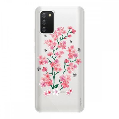 Crazy Kase Cover Til Samsung Galaxy A02s Soft Silicone 1 Mm, Blomster fra Sakura
