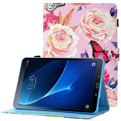 Samsung Galaxy Tab A 10.1 (2016) (T580 / T585) Anti-Drop nahkakotelo ommeltu iskunkestävä kansikuvio painettu magneettinen suljin tabletin jalusta ...