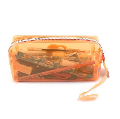 Yunshu Transparent Candy Color Blyant sag stationær taske Office Colleage Voksen Teen Student ORANGE
