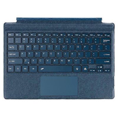 1089D-yhteensopiva Microsoft Surface Pro 7+ / 7 / 6 / 5 / 4/3 värikkään taustavalaistun tabletin Bluetooth-näppäimistön kanssa kosketuslevyllä Sininen