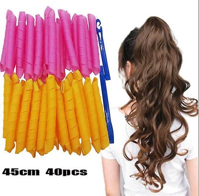 Hår Curler 45cm Magic Curling Iron Frisør værktøjer 40pcs