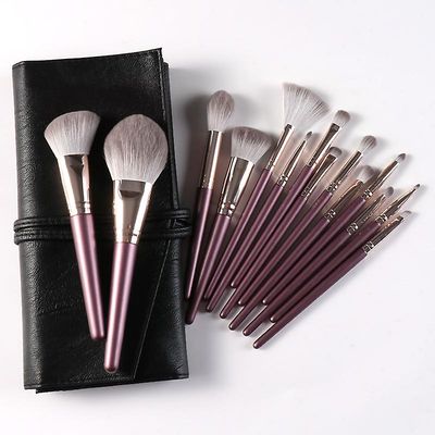 14 Grøn Cloud Makeup Brush Sæt Blødt træ håndtag Skønhed Makeup Tools Begynderens fulde sæt makeup børster Makeup Børster Sort lilla