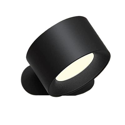 sisäseinävalaisin, usb-ladattava akku seinävalaisin, lämmin / luonnollinen / valkoinen valo, 3 kirkkaustasoa, kosketusohjaus musta