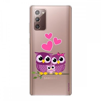 Crazy Kase Hull Til Samsung Galaxy Note20 i silikone fleksibel 1 Mm, Owl Familie
