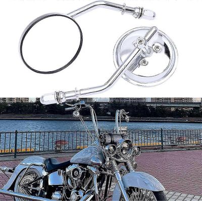 kromi moottoripyörä pyöreä sportster peilit takana yhteensopiva Harley Davidson fatboy Dyna Street Glide Road King Softail -hanki se lahja Kromi-2