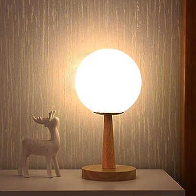 Langaton pöytävalaisin laajennettavalla bambupohjaisella LED-valolla lämmin valkoinen/valkoinen H28cm