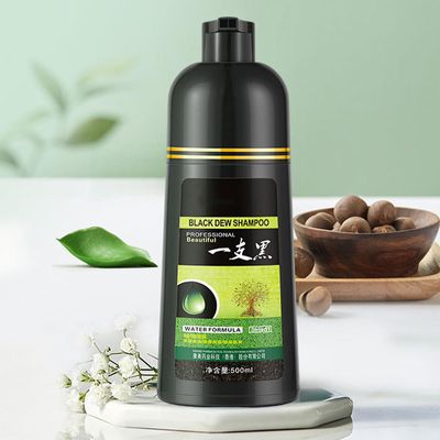500 ml Black Dew Shampoo Herbal Shampoo, 3 i 1 hårfärgningsschampo för naturlig svart hårfärgning, hårfärgschampo för män och kvinnor 500ml
