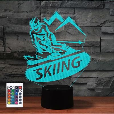 Xcy 3D-hiihto kaukosäädin 16 väriä yövalot illuusio akryyli LED-pöytä yöpöytä yöpöytä lasten makuuhuoneen työpöytä sisustus syntymäpäivälahjat lelu...