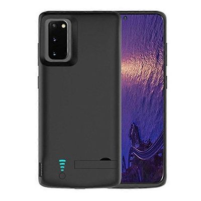 E49-yhteensopiva Samsung Galaxy S20 4G / 5G taitettavan jalustan suunnittelun puhelimen laturikotelon kanssa 5000mAh virtapankki pehmeä TPU reunala...