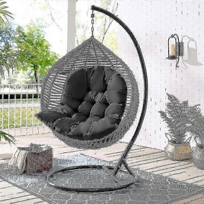 Garden Indoor Hanging Egg Swing riippumattotuoli Istuin paksu tyynytyynytyyny tyynytyynyt (mukaan lukien istuinkotelo