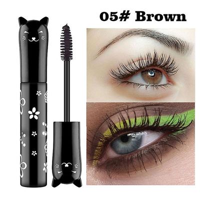 2stk Farverig Mascara Vandtæt Farve Øjenvipper Makeup 3d Fiber Lash Forlængelse brun