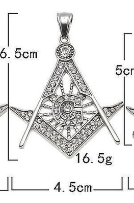 Bricks Masons Alle rhinestone firkantede & kompas halskæde