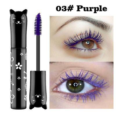 2stk Farverig Mascara Vandtæt Farve Øjenvipper Makeup 3d Fiber Lash Forlængelse lilla