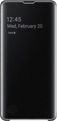 Samsung Galaxy S10 Clear View Folio Suojakotelon Kuori - Musta -YT4